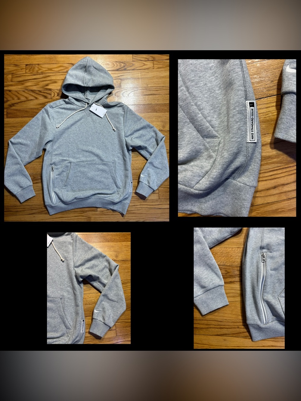 Nike Standard Issue Grey Dri-FIT Pullover Basketball Hoodie Mens Size Medium NEW